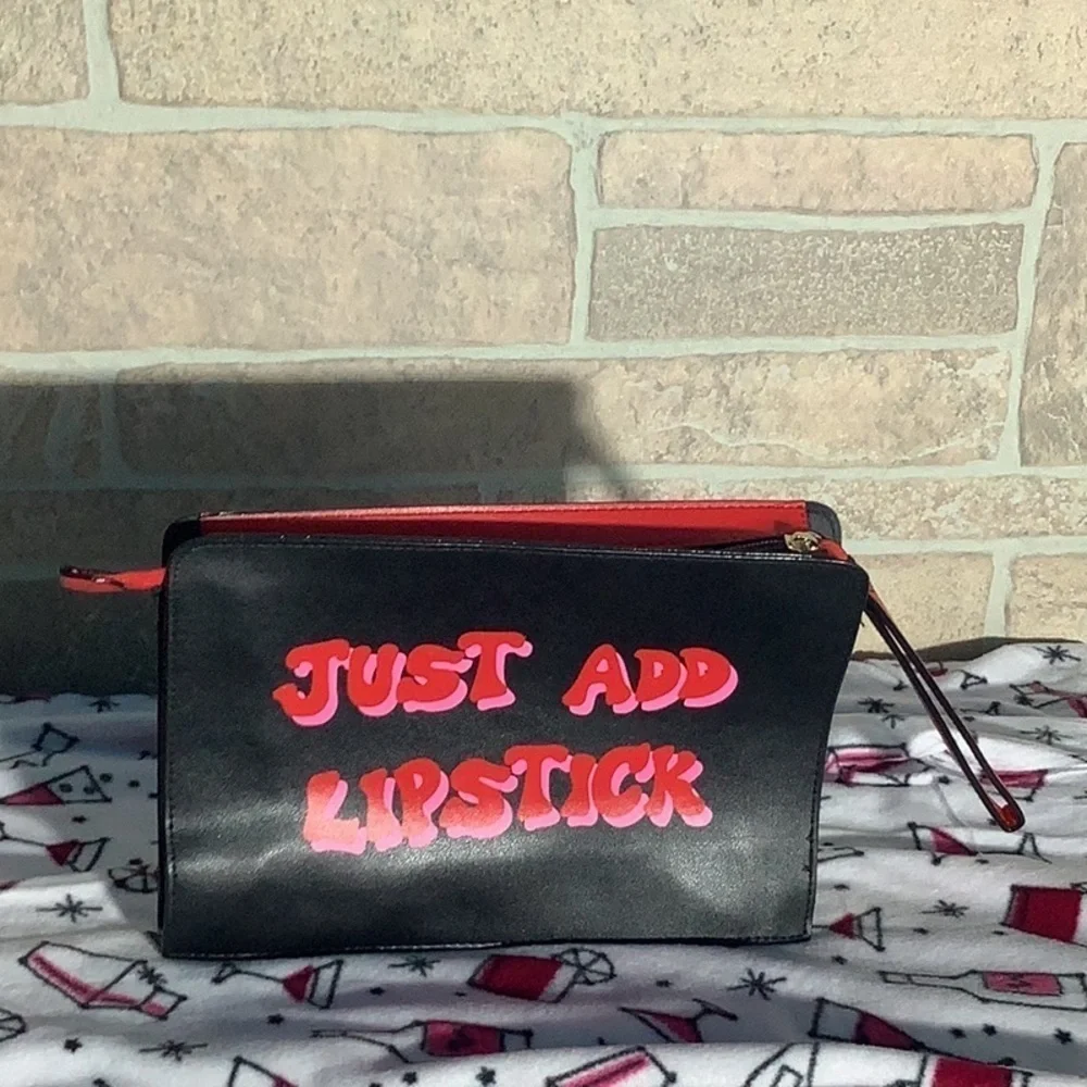 Victoria’s Secret NEW - faux Leather Make up bag “ Just add Lipstick “